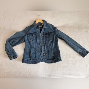 Coldwater Creek Classic Stretch Blue Denim Jacket - Button Front Size 10